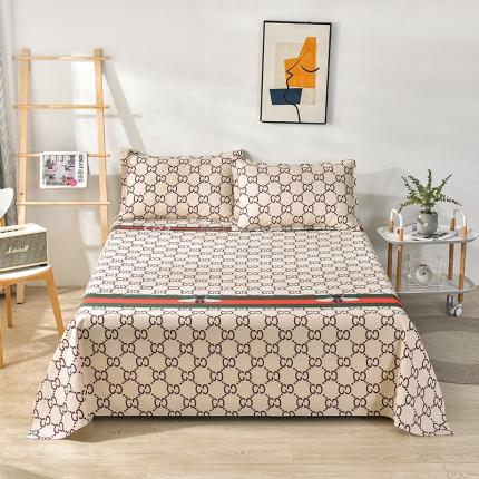 91家纺网 家纺一手货源 找家纺 韩后2025新款粗布印花床单枕套三件套小蜜蜂