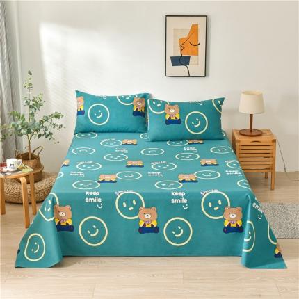 91家纺网 家纺一手货源 找家纺 韩后2025新款粗布印花床单枕套三件套奇趣萌熊