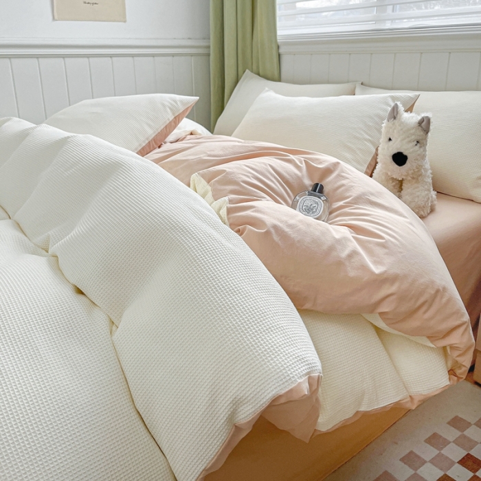 91家纺网 家纺一手货源 找家纺 （总）佰亿莱 2024新款AB版全棉华夫格水洗棉单被套