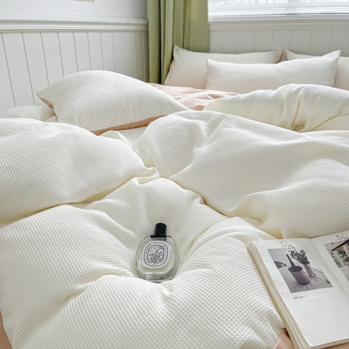 91家纺网 家纺一手货源 找家纺 （总）佰亿莱 2024新款AB版全棉华夫格水洗棉单被套