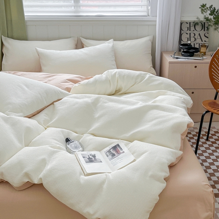 91家纺网 家纺一手货源 找家纺 （总）佰亿莱 2024新款AB版全棉华夫格水洗棉单被套