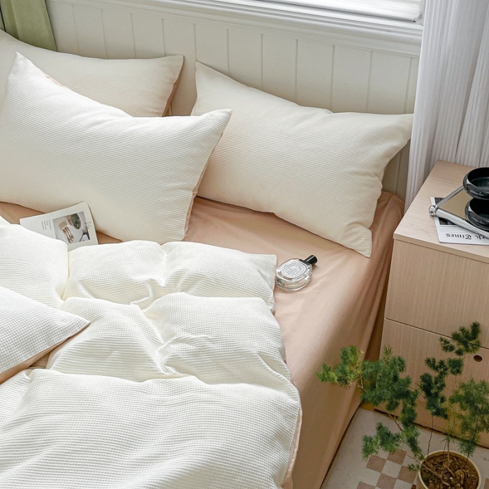 91家纺网 家纺一手货源 找家纺 （总）佰亿莱 2024新款AB版全棉华夫格水洗棉单被套