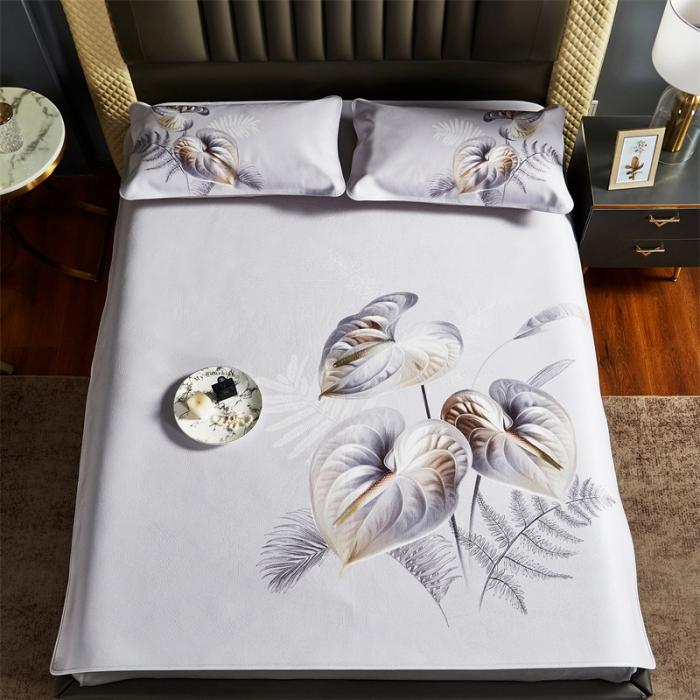 91家纺网 家纺一手货源 找家纺 头层彩绘牛皮席 凉席t头层牛皮 牛皮席工厂直销  设计师款