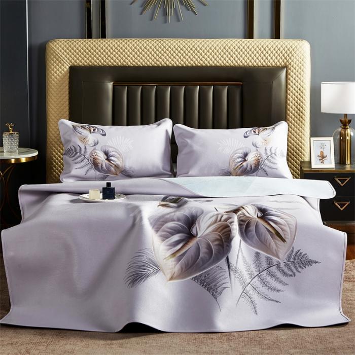 91家纺网 家纺一手货源 找家纺 头层彩绘牛皮席 凉席t头层牛皮 牛皮席工厂直销  设计师款