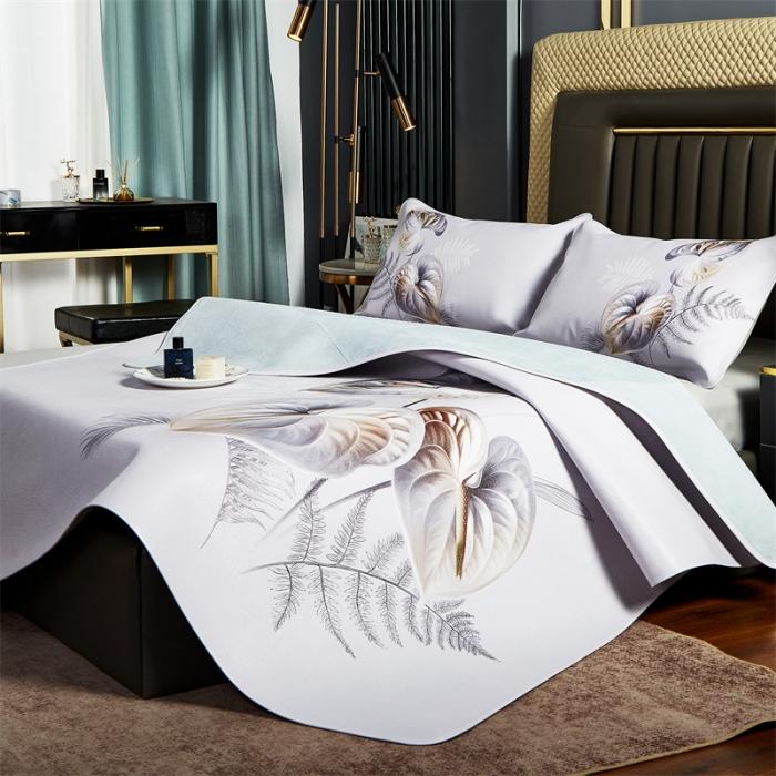 91家纺网 家纺一手货源 找家纺 头层彩绘牛皮席 凉席t头层牛皮 牛皮席工厂直销  设计师款