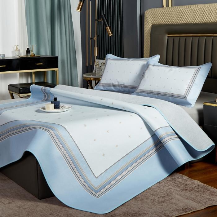 91家纺网 家纺一手货源 找家纺 头层彩绘牛皮席 凉席 牛皮席工厂直销  设计师款