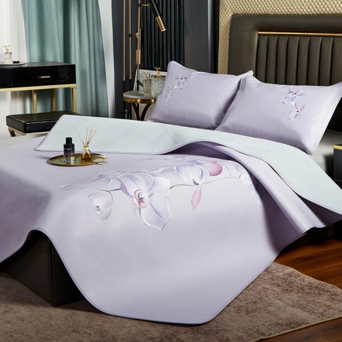 91家纺网 家纺一手货源 找家纺 头层彩绘牛皮席 凉席 牛皮席工厂直销  设计师款