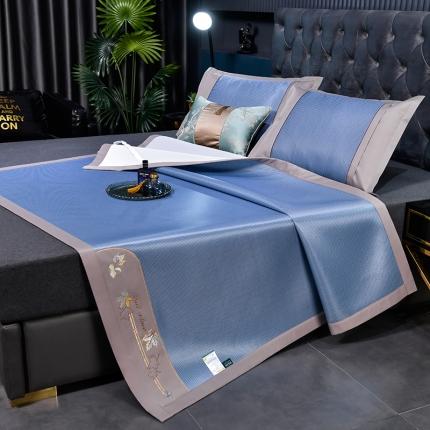 91家纺网 家纺一手货源 找家纺 （总）小牛席业 2023新款小千鸟格-枫叶款抗菌席-鲜亮风格