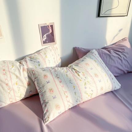 91家纺网 家纺一手货源 找家纺 （总）花西夫人 2023新款全棉13372纯棉印花枕套直播