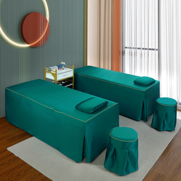 91家纺网 家纺一手货源 找家纺 莉人坊 2023新款贵妃缎织带 香水伊人 贵妃缎黛绿 香水伊人床罩