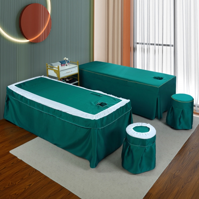 91家纺网 家纺一手货源 找家纺 莉人坊 2023新款贵妃缎织带 香水伊人 贵妃缎黛绿 香水伊人床罩