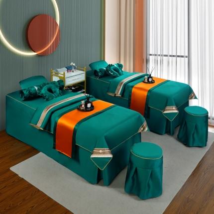 莉人坊 2023新款贵妃缎织带 香水伊人 贵妃缎黛绿 香水伊人床罩