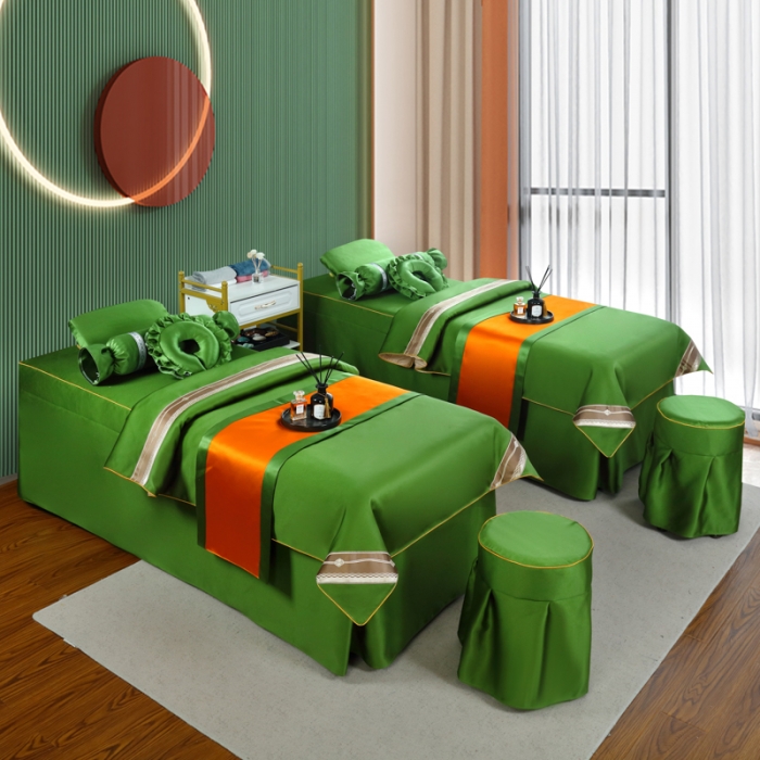 91家纺网 家纺一手货源 找家纺 莉人坊 2023新款贵妃缎织带 香水伊人 贵妃缎果绿 香水伊人床罩