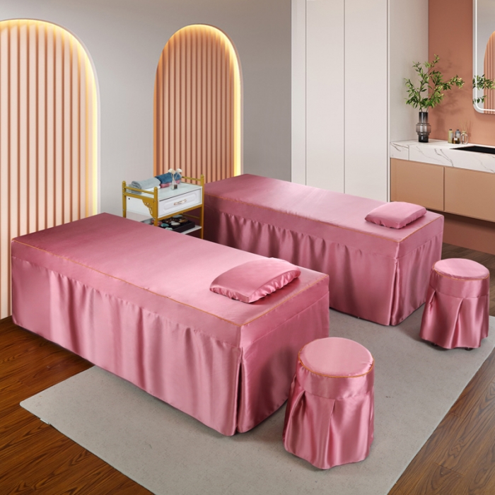 91家纺网 家纺一手货源 找家纺 莉人坊 2023新款贵妃缎织带 香水伊人 贵妃缎红色 香水伊人床罩