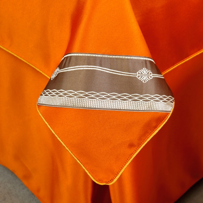 91家纺网 家纺一手货源 找家纺 莉人坊 2023新款贵妃缎织带 香水伊人 贵妃缎橘色 香水伊人床罩