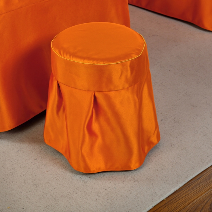 91家纺网 家纺一手货源 找家纺 莉人坊 2023新款贵妃缎织带 香水伊人 贵妃缎橘色 香水伊人床罩