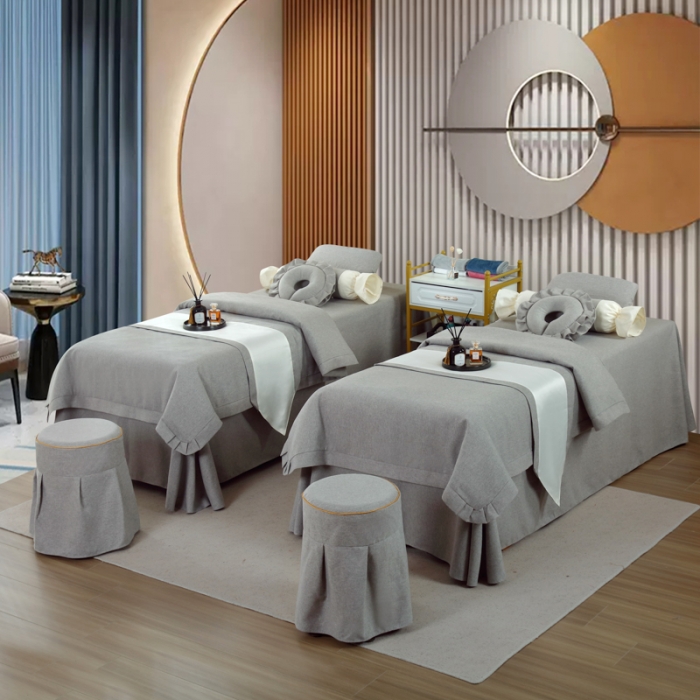 91家纺网 家纺一手货源 找家纺 莉人坊 2023新款彩棉麻 床单款床罩 床单款 灰色