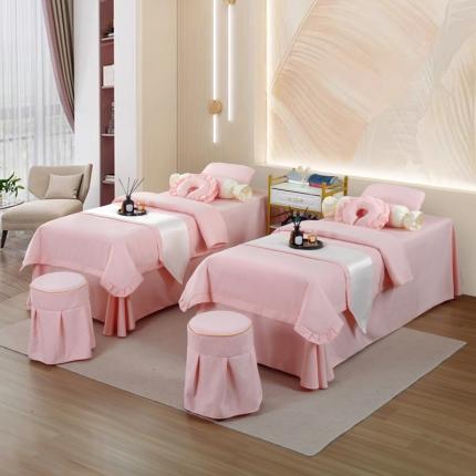 莉人坊 2023新款彩棉麻 床单款床罩 床单款 粉红