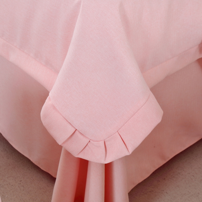 91家纺网 家纺一手货源 找家纺 莉人坊 2023新款彩棉麻 床单款床罩 床单款 粉红