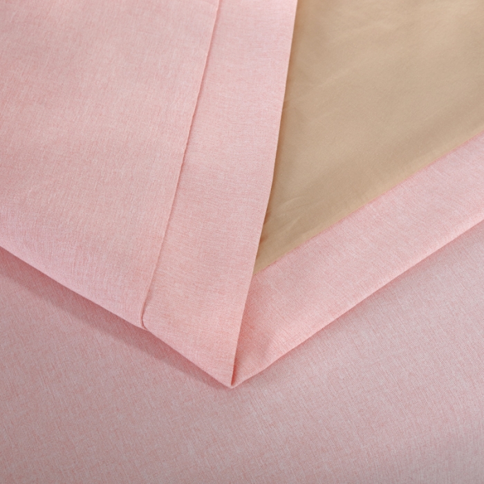 91家纺网 家纺一手货源 找家纺 莉人坊 2023新款彩棉麻 床单款床罩 床单款 粉红