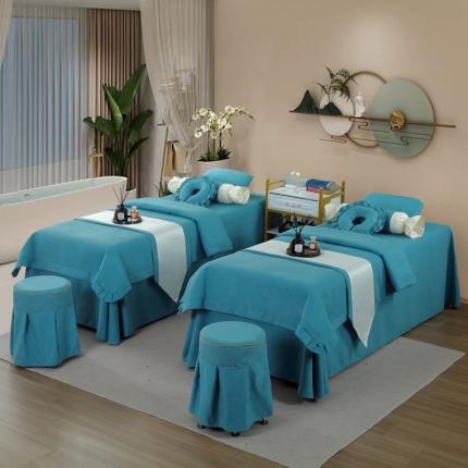 莉人坊 2023新款彩棉麻 床单款床罩 床单款 湖蓝