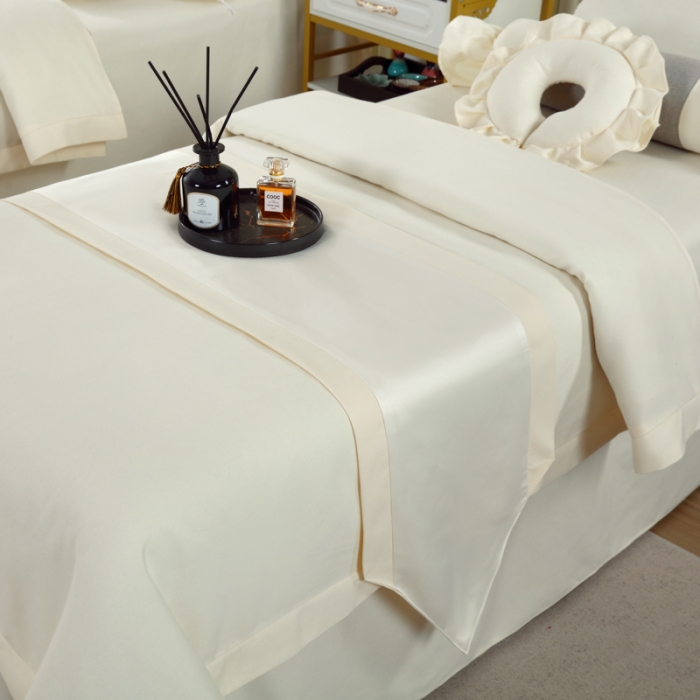 91家纺网 家纺一手货源 找家纺 莉人坊 2023新款彩棉麻 床单款床罩 床单款 米黄