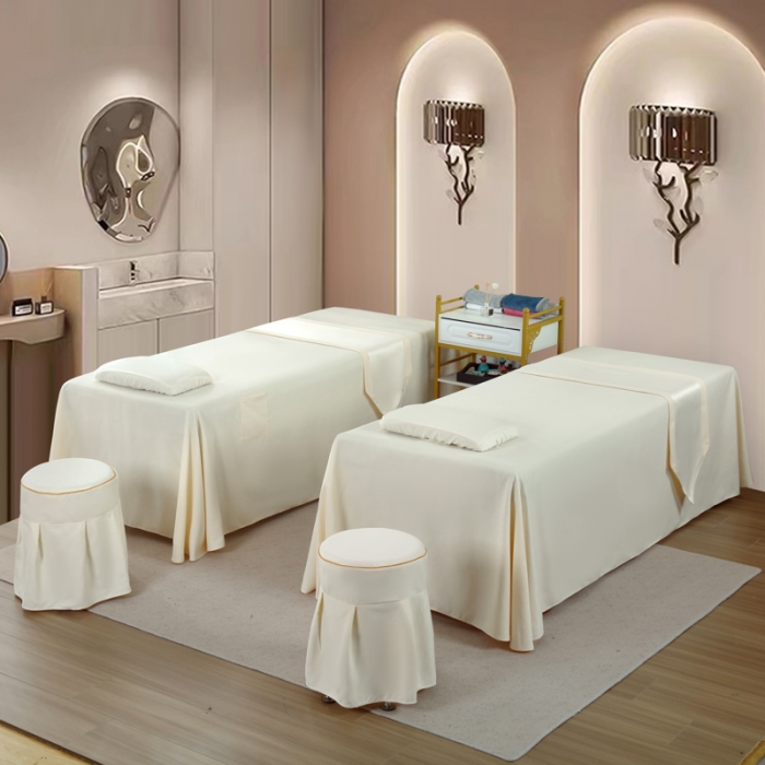 91家纺网 家纺一手货源 找家纺 莉人坊 2023新款彩棉麻 床单款床罩 床单款 米黄