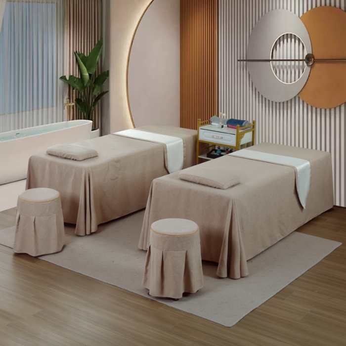 91家纺网 家纺一手货源 找家纺 莉人坊 2023新款彩棉麻 床单款床罩 床单款 驼色