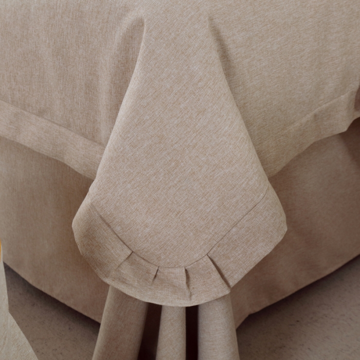 91家纺网 家纺一手货源 找家纺 莉人坊 2023新款彩棉麻 床单款床罩 床单款 驼色