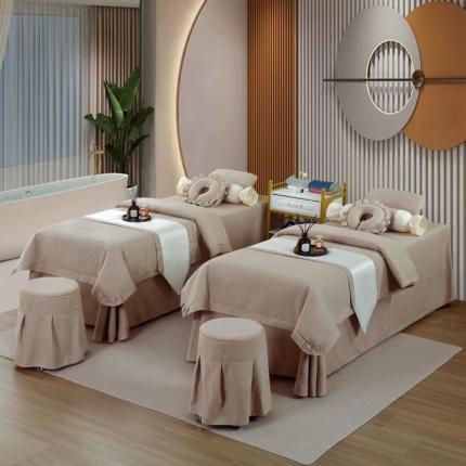 莉人坊 2023新款彩棉麻 床单款床罩 床单款 驼色