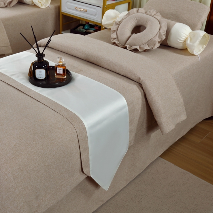 91家纺网 家纺一手货源 找家纺 莉人坊 2023新款彩棉麻 床单款床罩 床单款 驼色