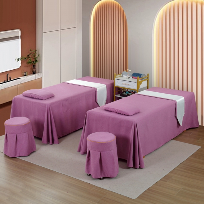 91家纺网 家纺一手货源 找家纺 莉人坊 2023新款彩棉麻 床单款床罩 床单款 紫色