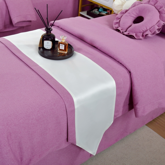 91家纺网 家纺一手货源 找家纺 莉人坊 2023新款彩棉麻 床单款床罩 床单款 紫色