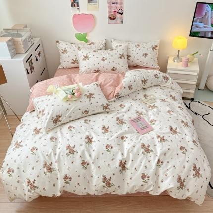 91家纺网 家纺一手货源 找家纺 川悦生活 2023新款全棉印花四件套 韩系小碎花