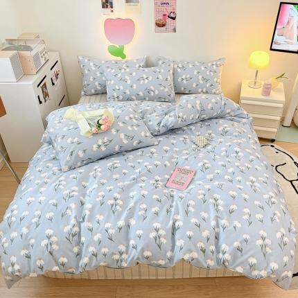 91家纺网 家纺一手货源 找家纺 川悦生活 2023新款全棉印花四件套 美丽家园