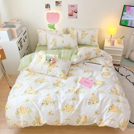 91家纺网 家纺一手货源 找家纺 川悦生活 2023新款全棉印花四件套 小鸭吖