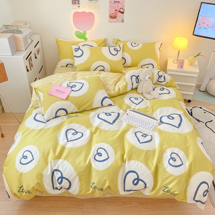 91家纺网 家纺一手货源 找家纺 川悦生活 2023新款全棉印花四件套 哒哒