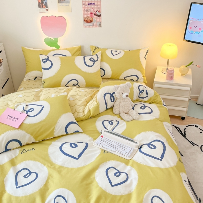 91家纺网 家纺一手货源 找家纺 川悦生活 2023新款全棉印花四件套 哒哒