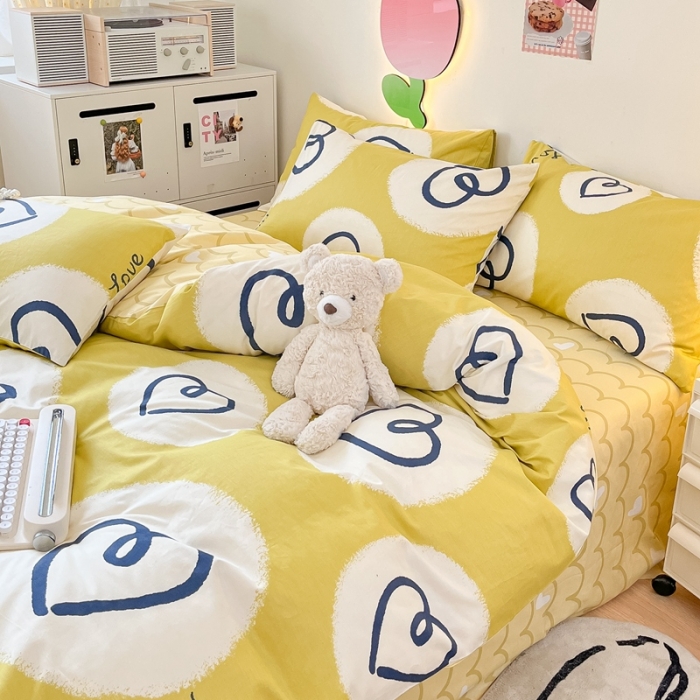 91家纺网 家纺一手货源 找家纺 川悦生活 2023新款全棉印花四件套 哒哒