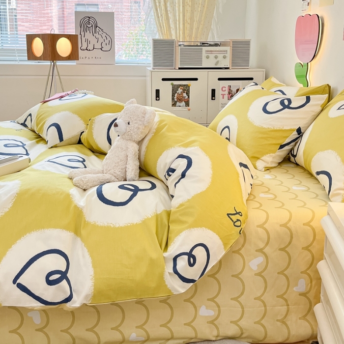 91家纺网 家纺一手货源 找家纺 川悦生活 2023新款全棉印花四件套 哒哒