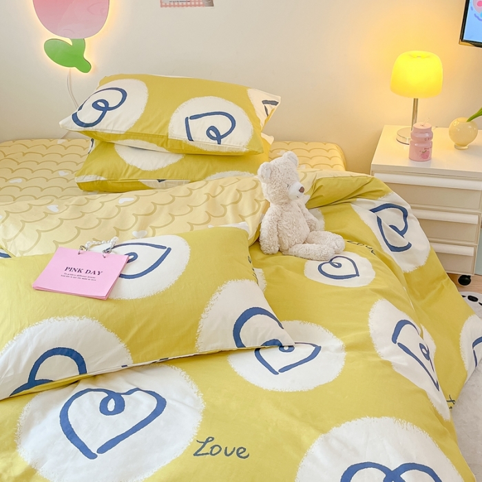 91家纺网 家纺一手货源 找家纺 川悦生活 2023新款全棉印花四件套 哒哒