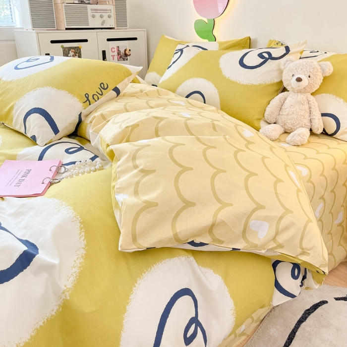 91家纺网 家纺一手货源 找家纺 川悦生活 2023新款全棉印花四件套 哒哒