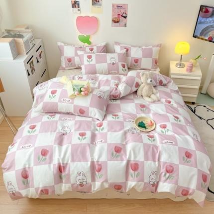 川悦生活 2023新款全棉印花四件套 格子花