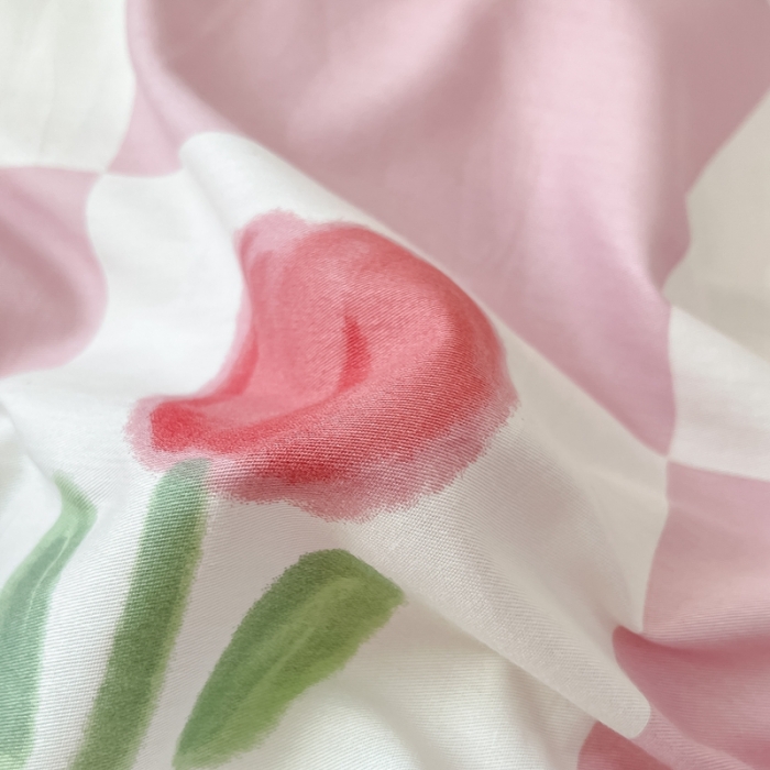 91家纺网 家纺一手货源 找家纺 川悦生活 2023新款全棉印花四件套 格子花