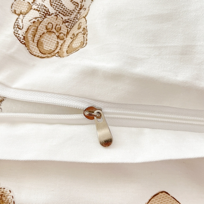 91家纺网 家纺一手货源 找家纺 川悦生活 2023新款全棉印花四件套 韩系小熊