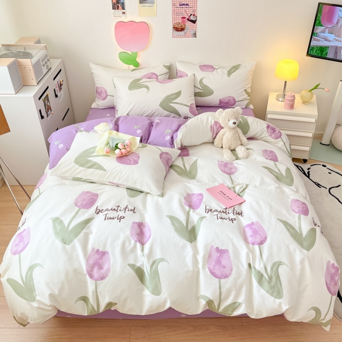 91家纺网 家纺一手货源 找家纺 川悦生活 2023新款全棉印花四件套 静寓