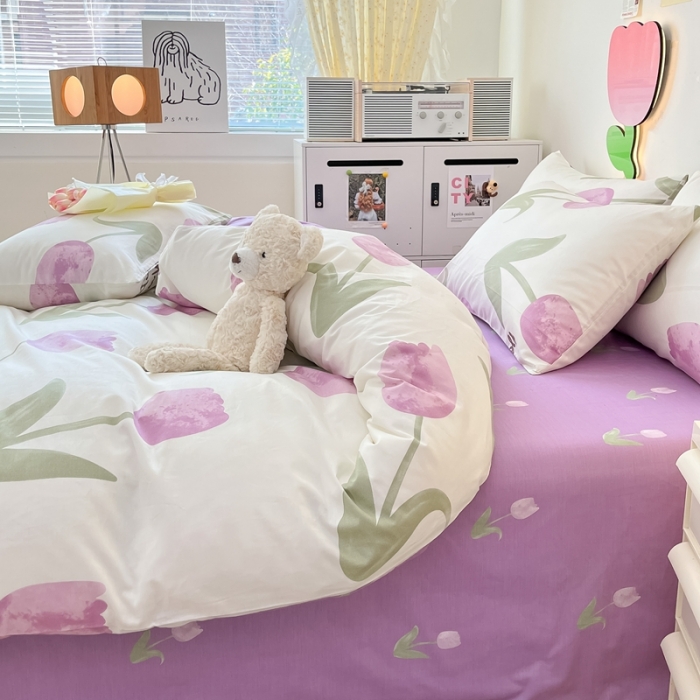 91家纺网 家纺一手货源 找家纺 川悦生活 2023新款全棉印花四件套 静寓