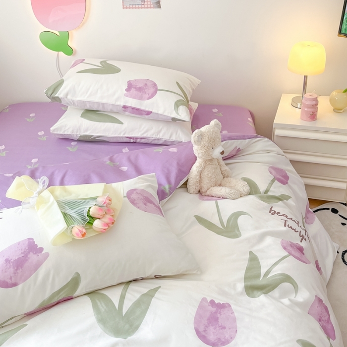 91家纺网 家纺一手货源 找家纺 川悦生活 2023新款全棉印花四件套 静寓