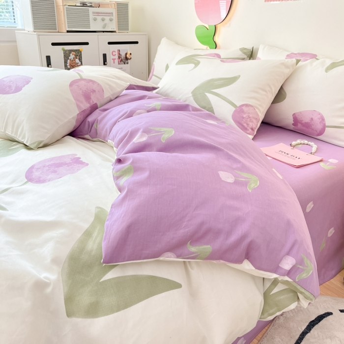 91家纺网 家纺一手货源 找家纺 川悦生活 2023新款全棉印花四件套 静寓