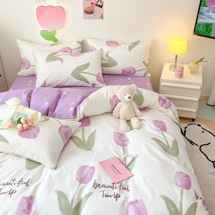 91家纺网 家纺一手货源 找家纺 川悦生活 2023新款全棉印花四件套 静寓